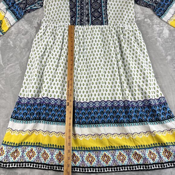 Reborn J Boho Dress Womens 1X Colorful Pattern Button Front Flowy Elephant(1003) - Picture 14 of 15